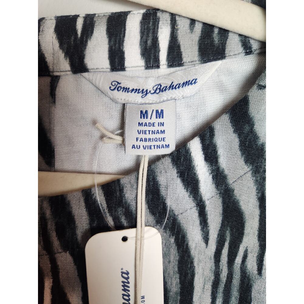 Tommy Bahama Darcy Zesty Zebra Dress Storm Gray Sz M UPF 30 Resort Cruise travel - Picture 6 of 13